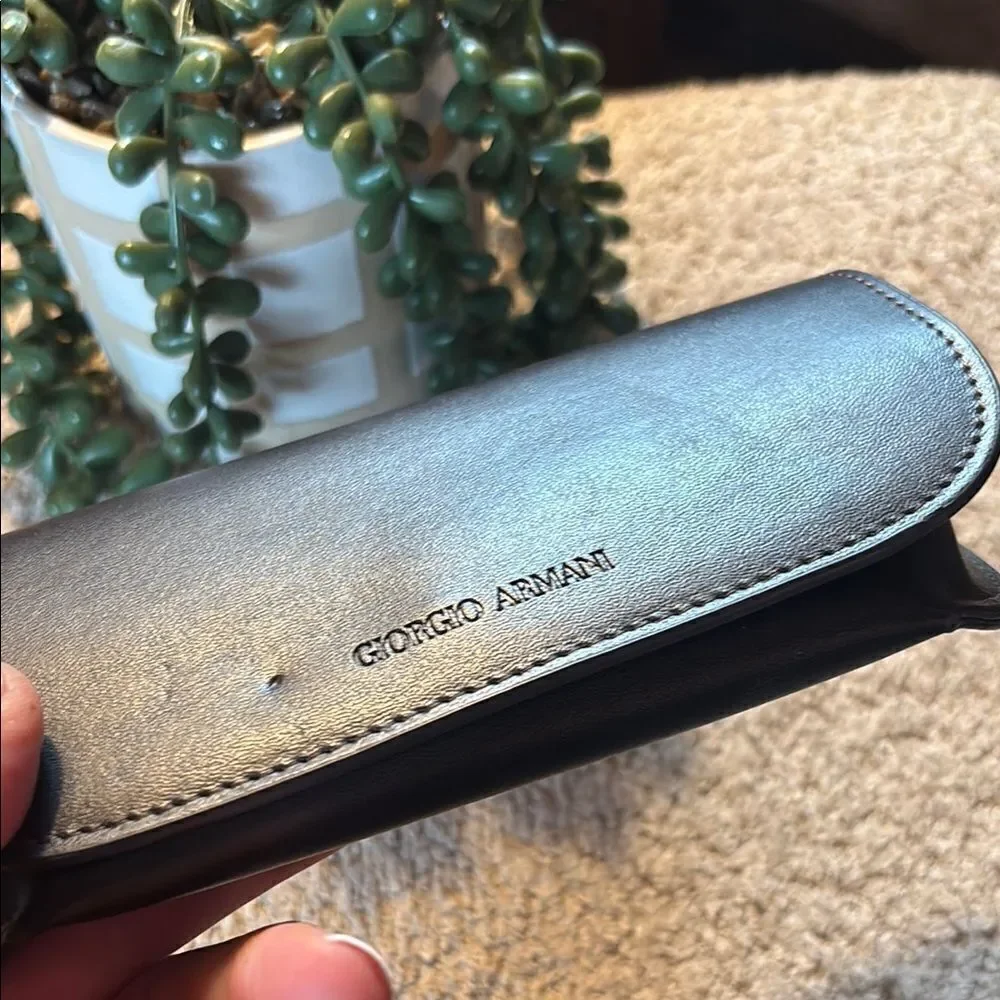 Giorgio Armani Brown/Black Leather Sunglass or eye glass Case
